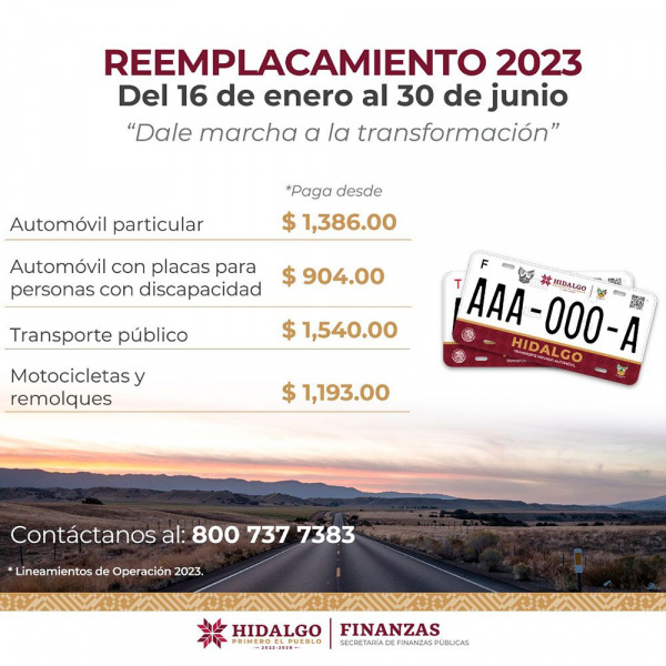 Reemplacamiento Hidalgo 2023